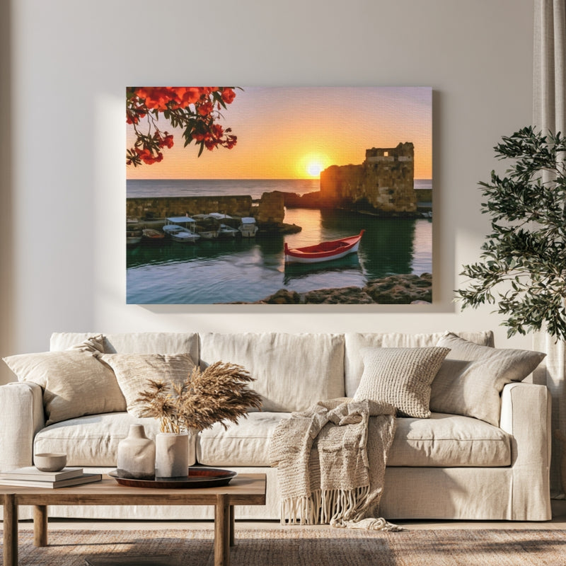 Byblos Ancient Harbor Ruins in a room — Byblos, Lebanon