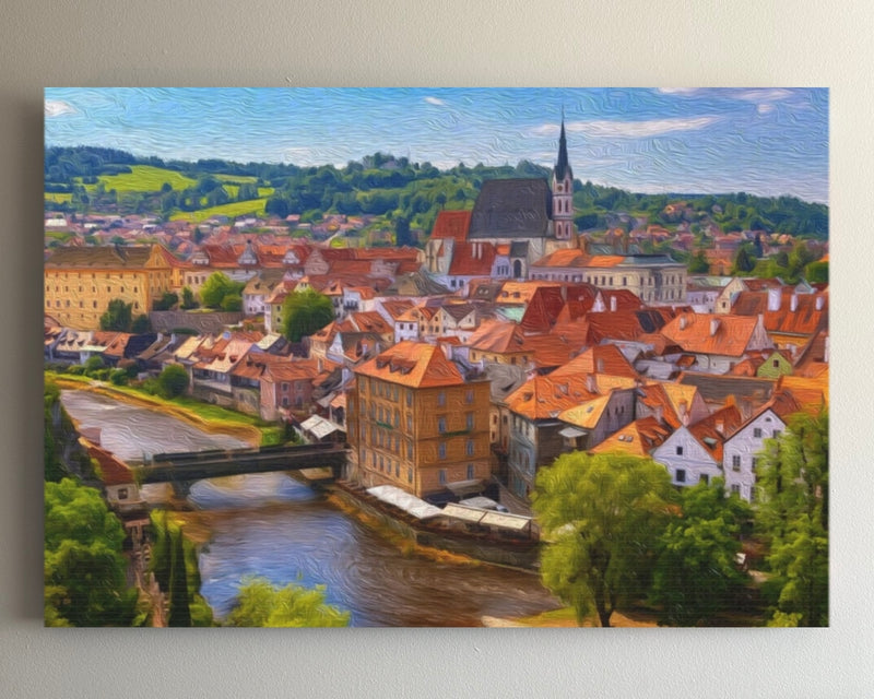 Cesky Krumlov, Czech Republic | Historic Town and River | Original Series Gallery Canvas