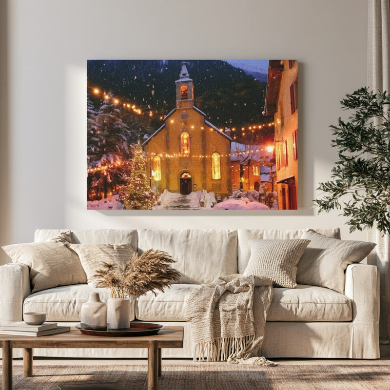 Chamonix Village Chapel Christmas in a room — Chamonix, France