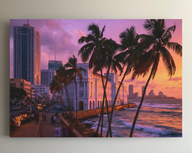 Colombo, Sri Lanka | Galle Face Green & Hotel At Sunset | Original Series Gallery Canvas