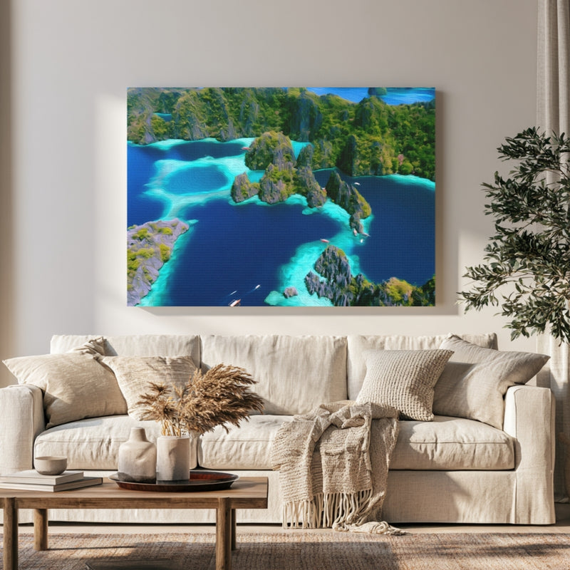 Coron Twin Lagoon Karst in a room — Coron, Philippines