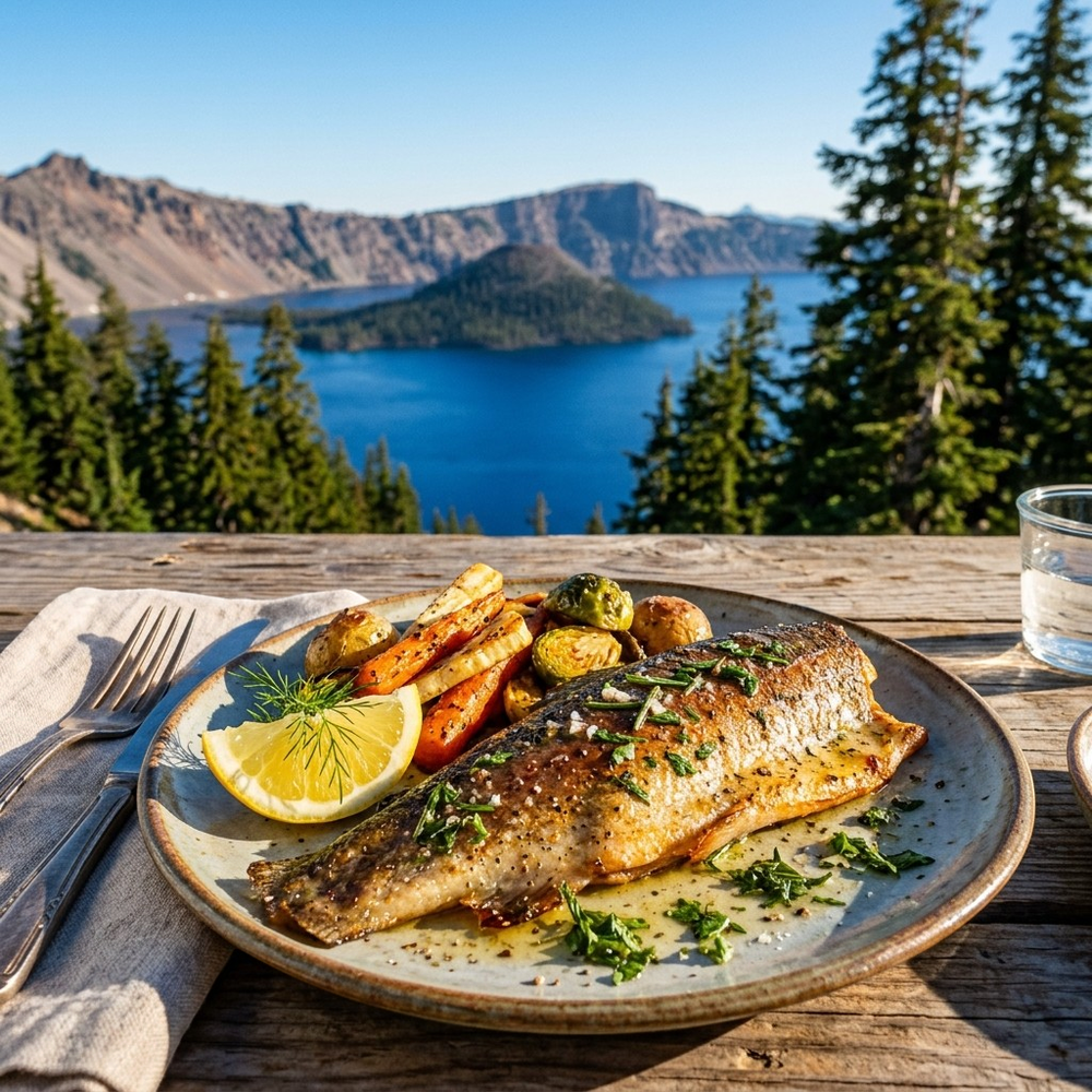 Local cuisine study in Crater Lake, Oregon