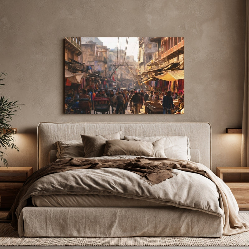Delhi, India | Chandni Chowk Bazaar Street | Original Series Gallery Canvas