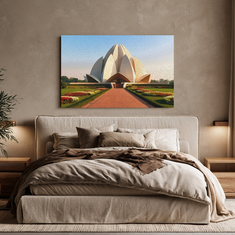 Delhi, India | Delhi Lotus-Shaped Temple | Original Series Gallery Canvas