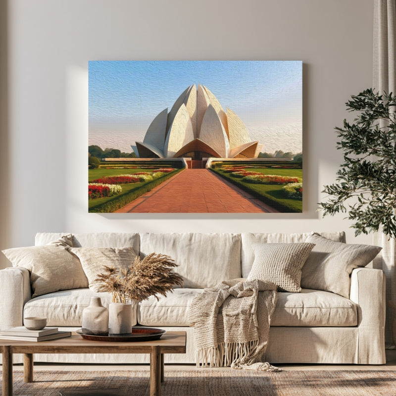 Delhi, India | Delhi Lotus-Shaped Temple | Original Series Gallery Canvas