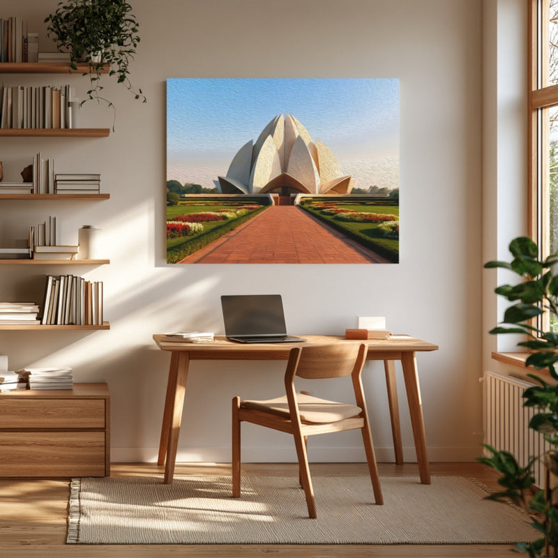 Delhi, India | Delhi Lotus-Shaped Temple | Original Series Gallery Canvas