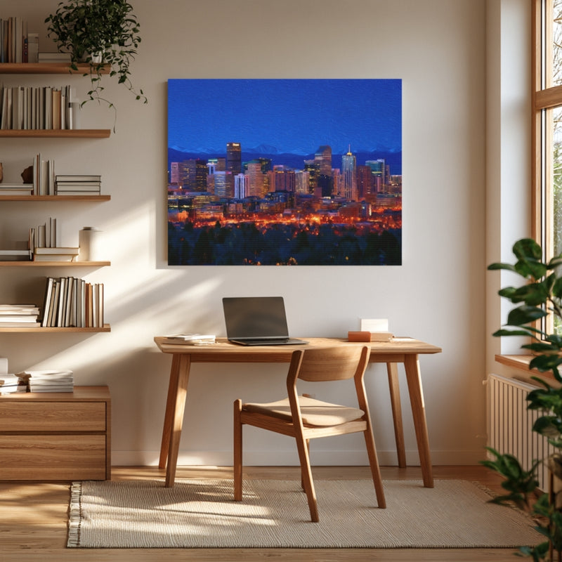 Denver, Colorado | Denver Night Skyline | Original Series Gallery Canvas