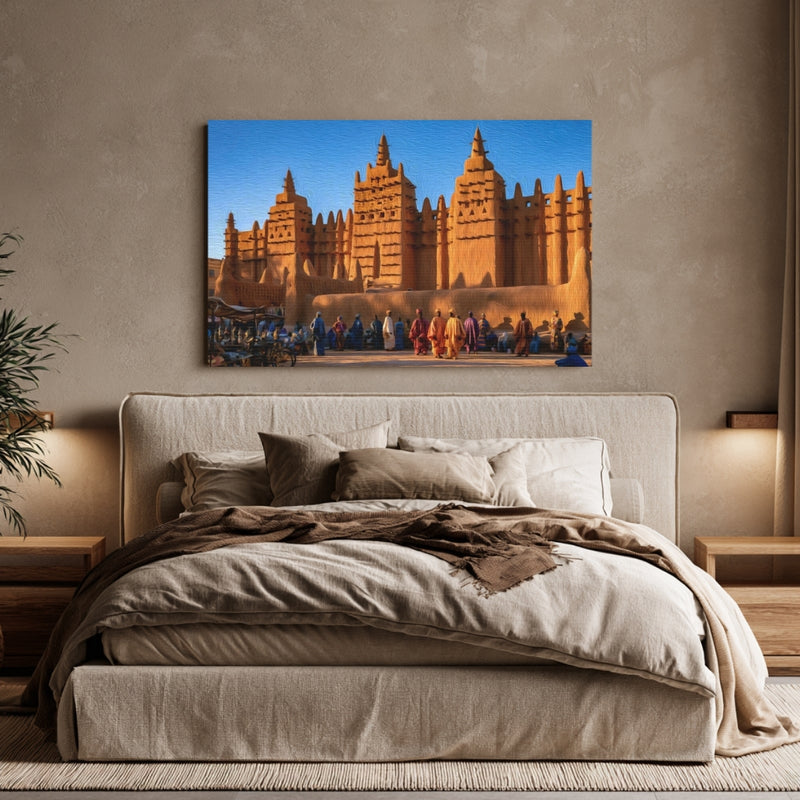 Djenné, Mali | Great Mosque Market Day | Original Series Gallery Canvas
