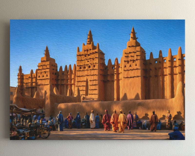 Djenné, Mali | Great Mosque Market Day | Original Series Gallery Canvas
