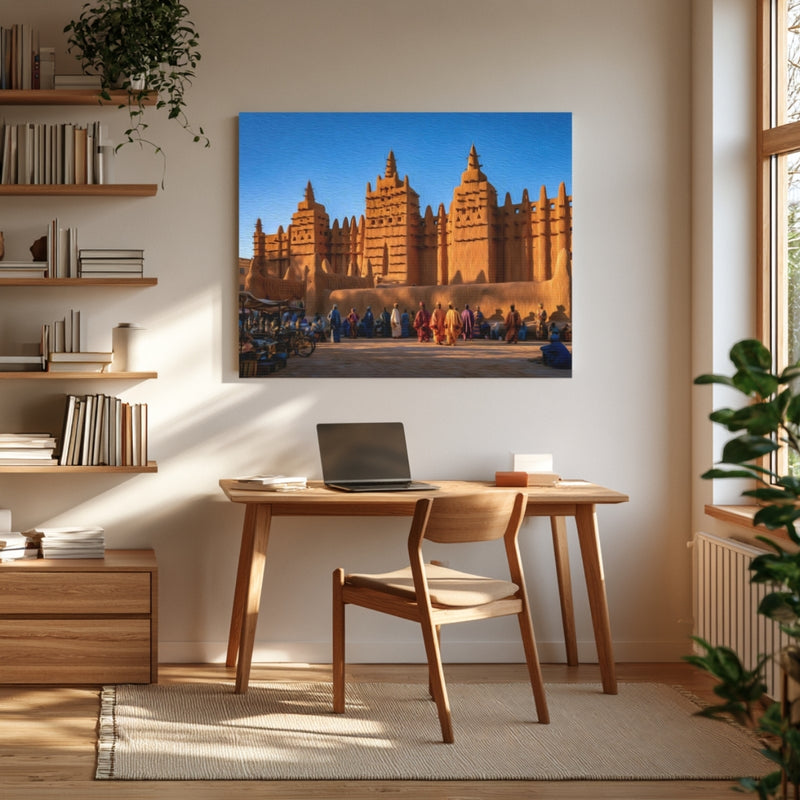 Djenné, Mali | Great Mosque Market Day | Original Series Gallery Canvas