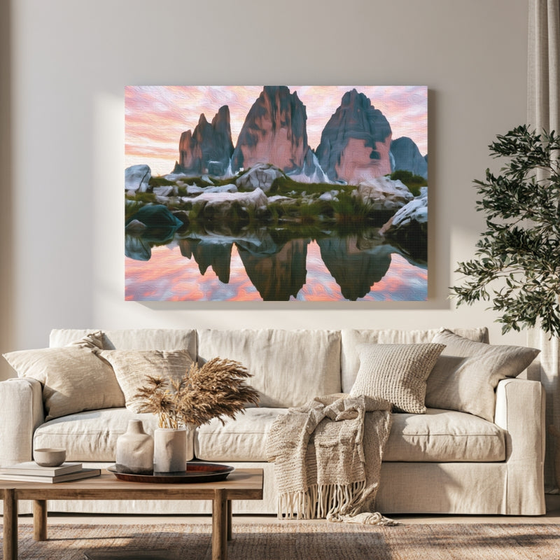 Tre Cime di Lavaredo in a room — Dolomites, Italy