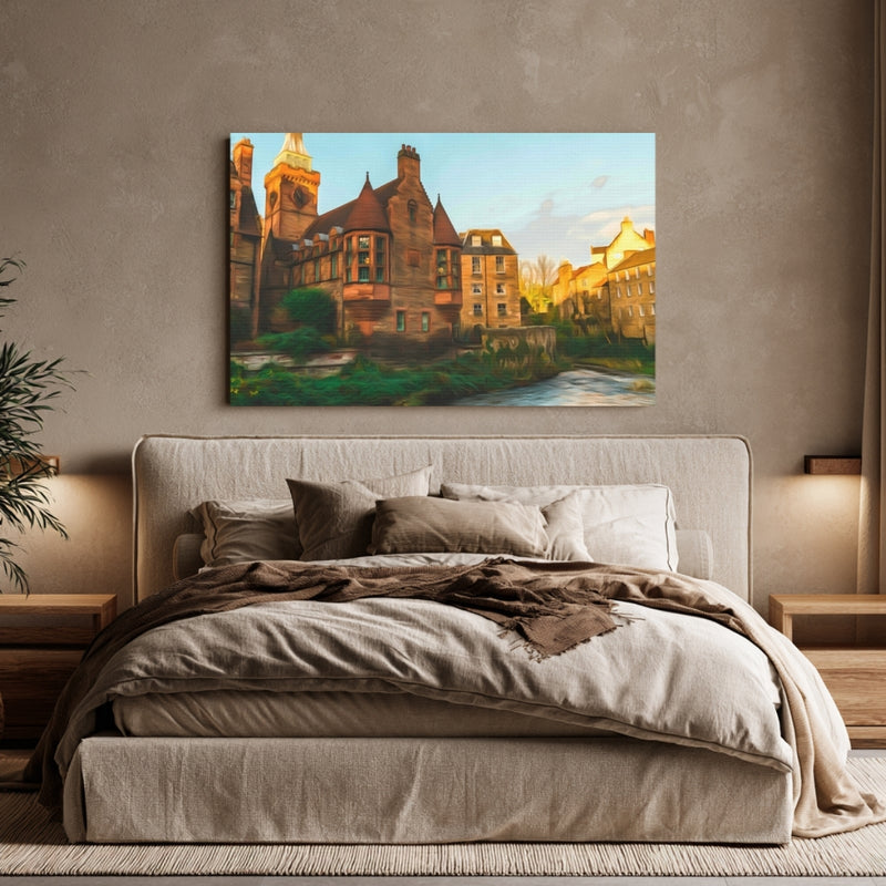 Edinburgh, Scotland | Dean Village On The Water Of Leith | Original Series Gallery Canvas