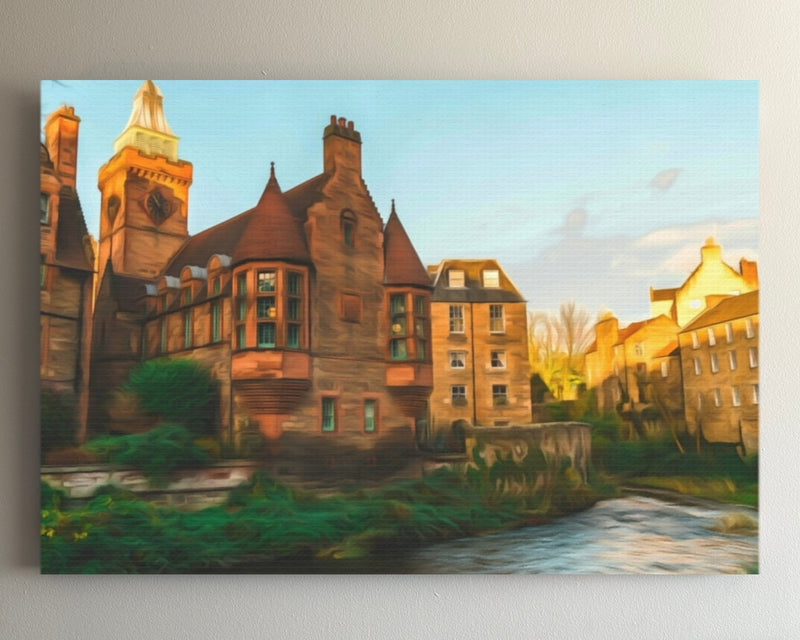 Edinburgh, Scotland | Dean Village On The Water Of Leith | Original Series Gallery Canvas