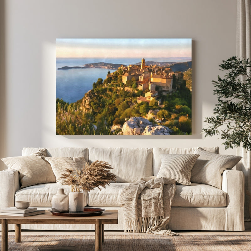 Eze Village Hilltop Panorama in a room — Eze, France