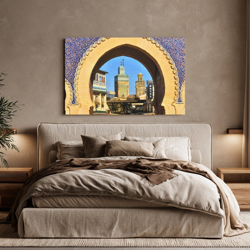 Fes, Morocco | Bab Bou Jeloud Blue Gate | Original Series Gallery Canvas