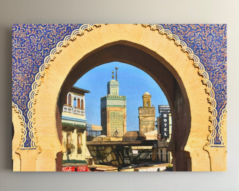 Fes, Morocco | Bab Bou Jeloud Blue Gate | Original Series Gallery Canvas