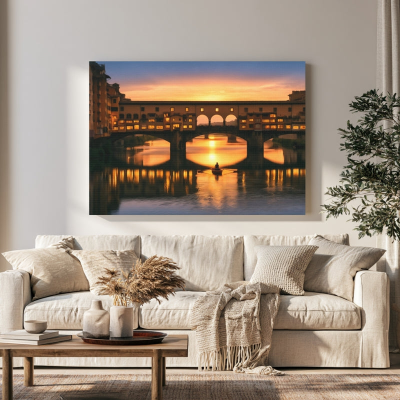 Ponte Vecchio at Sunset in a room — Florence, Italy