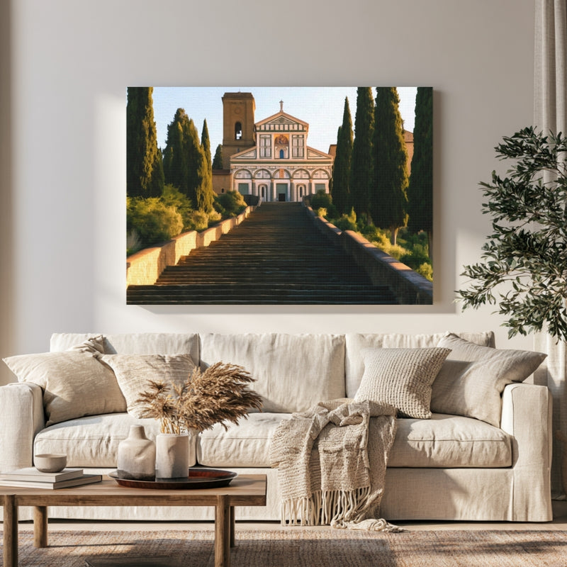 San Miniato al Monte Steps in a room — Florence, Italy