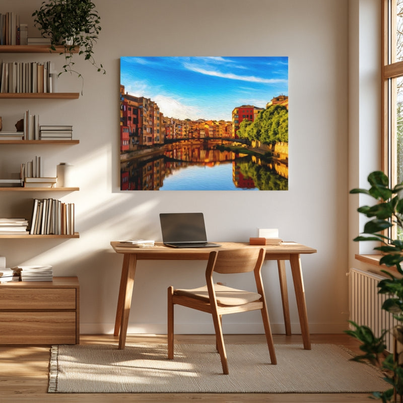 Girona, Spain | River Onyar Colorful Houses | Original Series Gallery Canvas