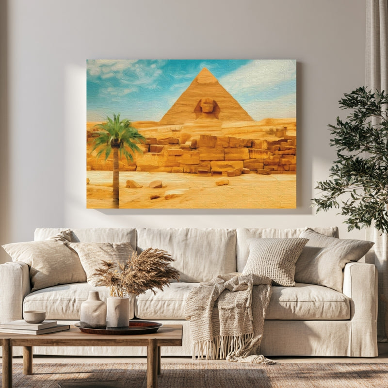 Giza, Egypt | Great Sphinx & Pyramid of Khafre | Original Series Gallery Canvas