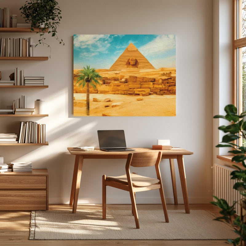 Giza, Egypt | Great Sphinx & Pyramid of Khafre | Original Series Gallery Canvas