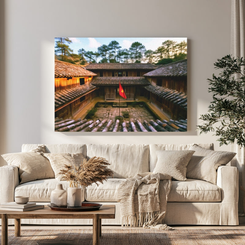 Vuong Family Palace Courtyard in a room — Ha Giang Loop, Vietnam