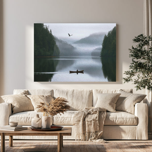 Haida Gwaii, British Columbia | Haida Gwaii Misty Fjord Canoe | Original Series Gallery Canvas