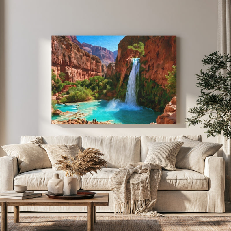 Havasu Falls, Arizona | Turquoise Canyon Waterfall Oasis | Original Series Gallery Canvas