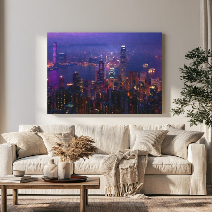 Hong Kong Victoria Harbour Night Skyline