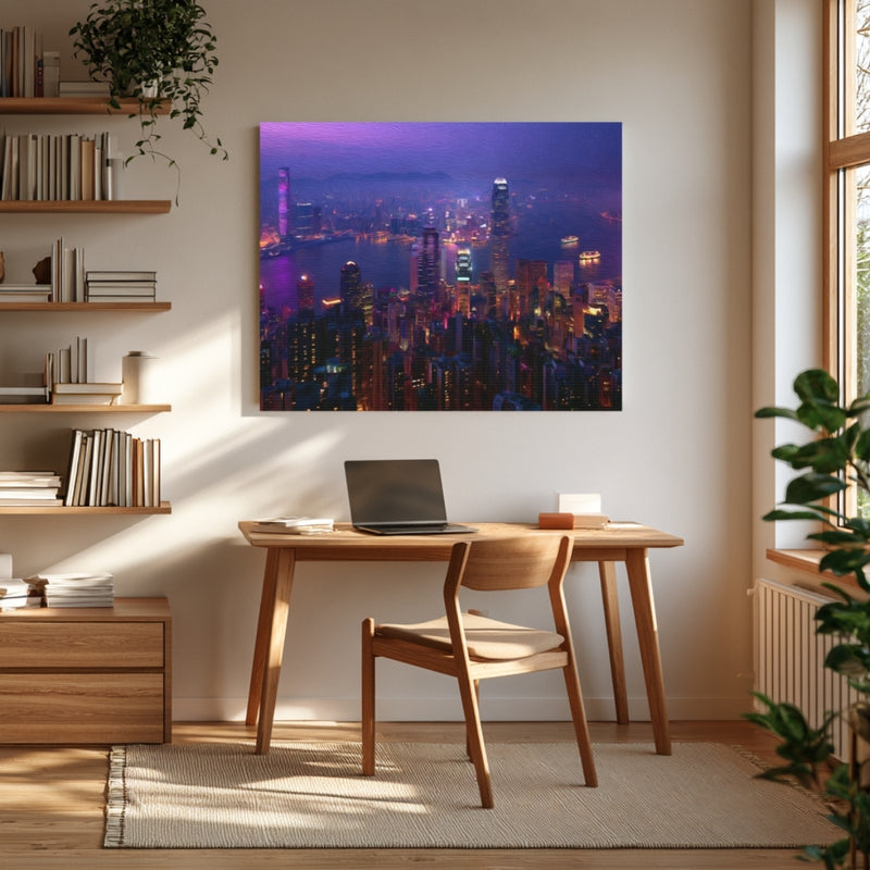 Hong Kong, China | Hong Kong Victoria Harbour Night Skyline | Original Series Gallery Canvas