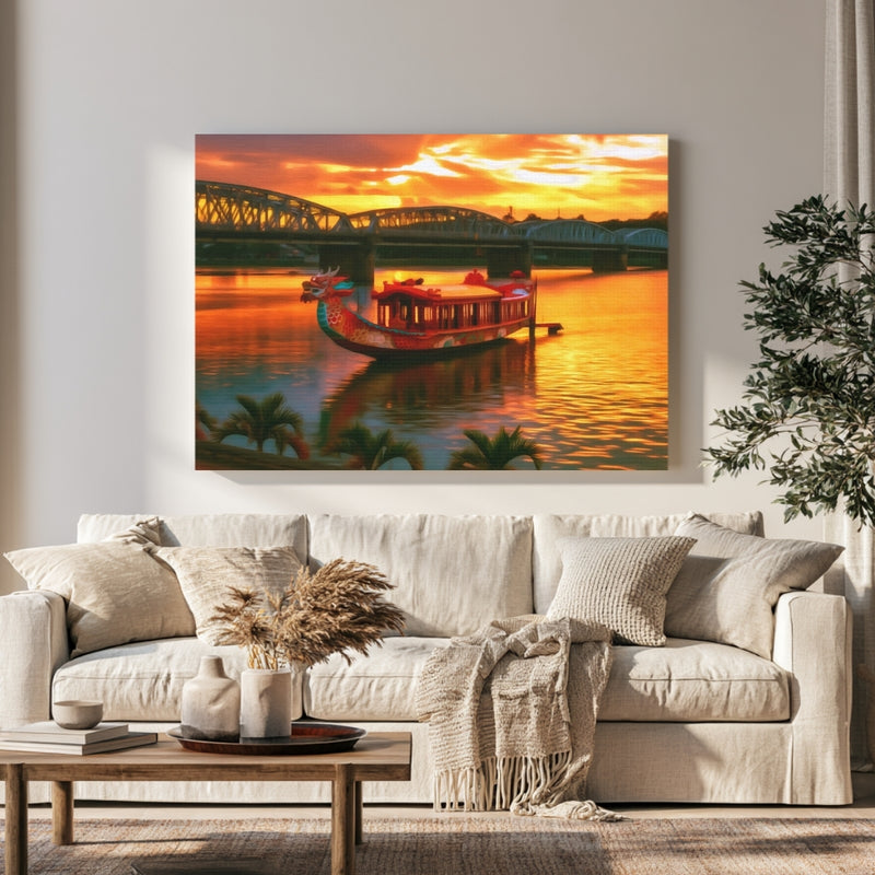 Perfume River Dragon Boat in a room — Hue, Vietnam