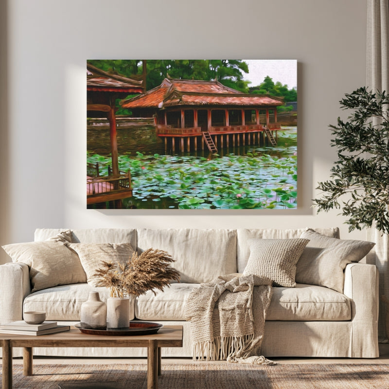 Xung Khiem Pavilion Lotus Pond in a room — Hue, Vietnam
