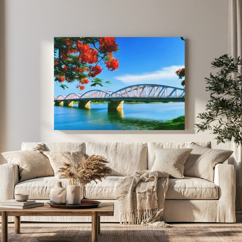 Truong Tien Bridge Perfume River in a room — Hue, Vietnam
