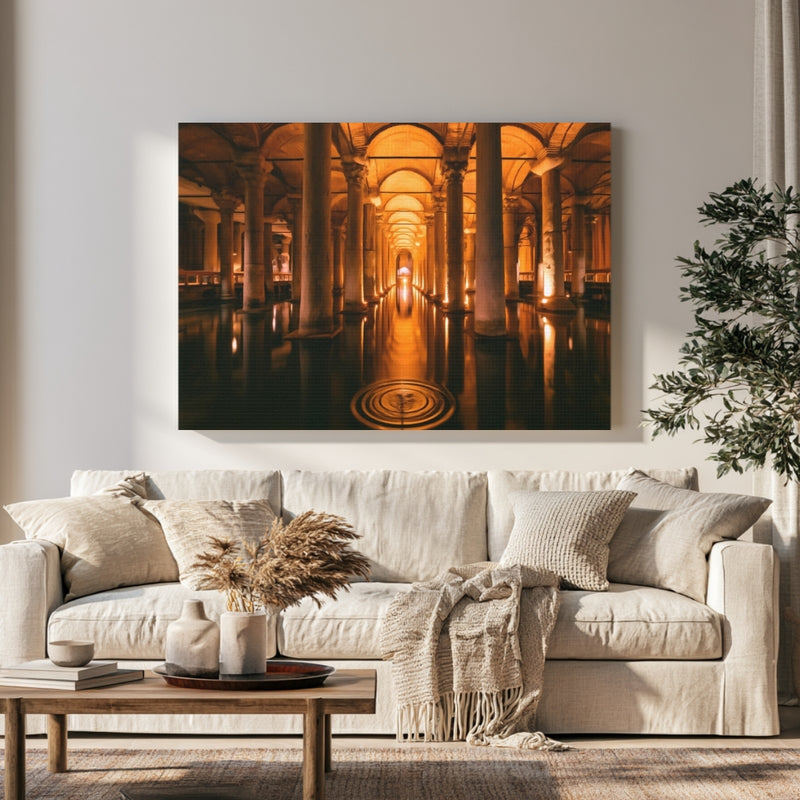 Basilica Cistern Underground Chamber in a room — Istanbul, Turkey
