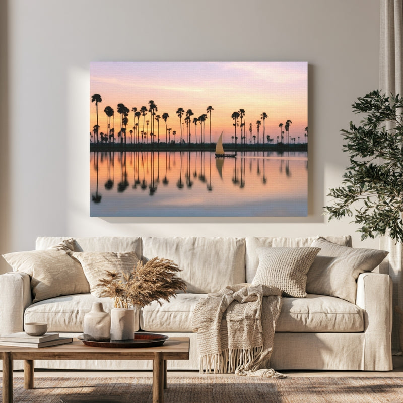 Jaffna Lagoon Palm Sunset in a room — Jaffna, Sri Lanka