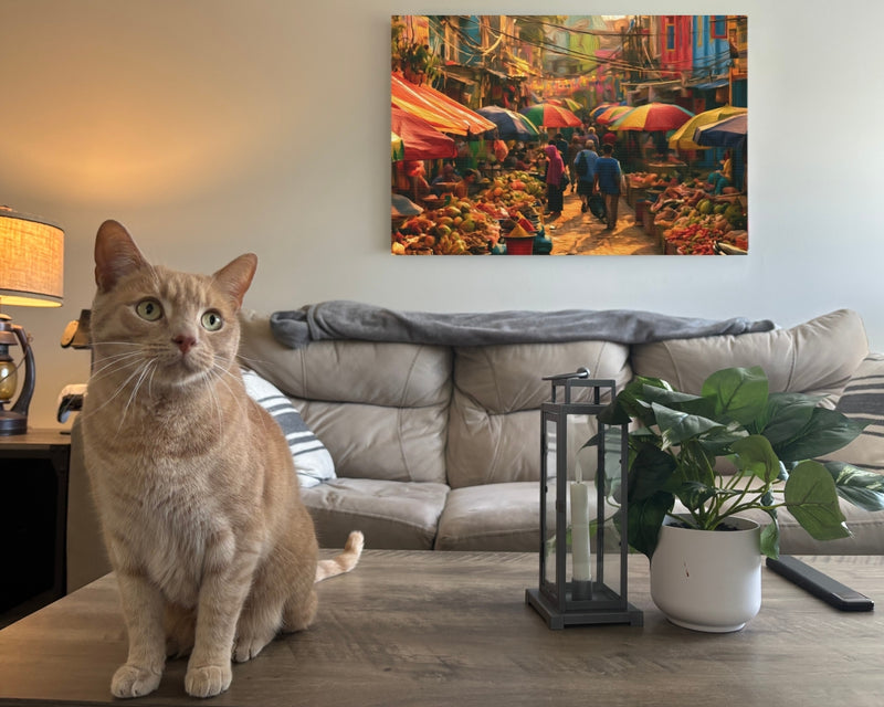 Jakarta, Indonesia | Bustling Street Market Scene | Original Series Gallery Canvas