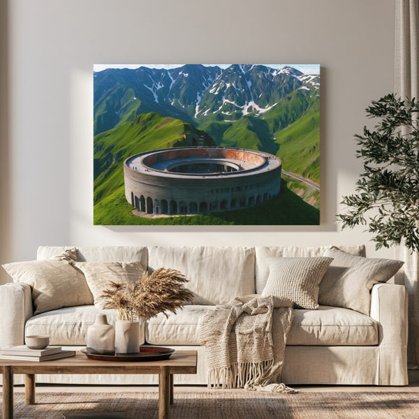 Kazbegi Mountain Amphitheater Monument