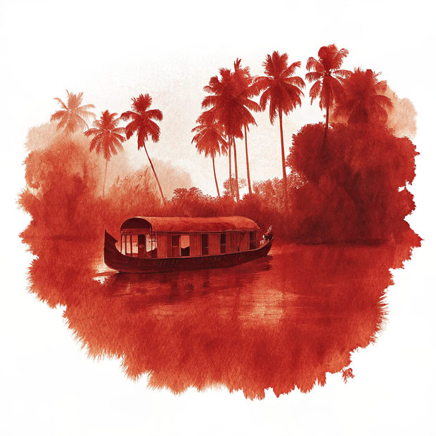 Kerala Backwaters watercolor