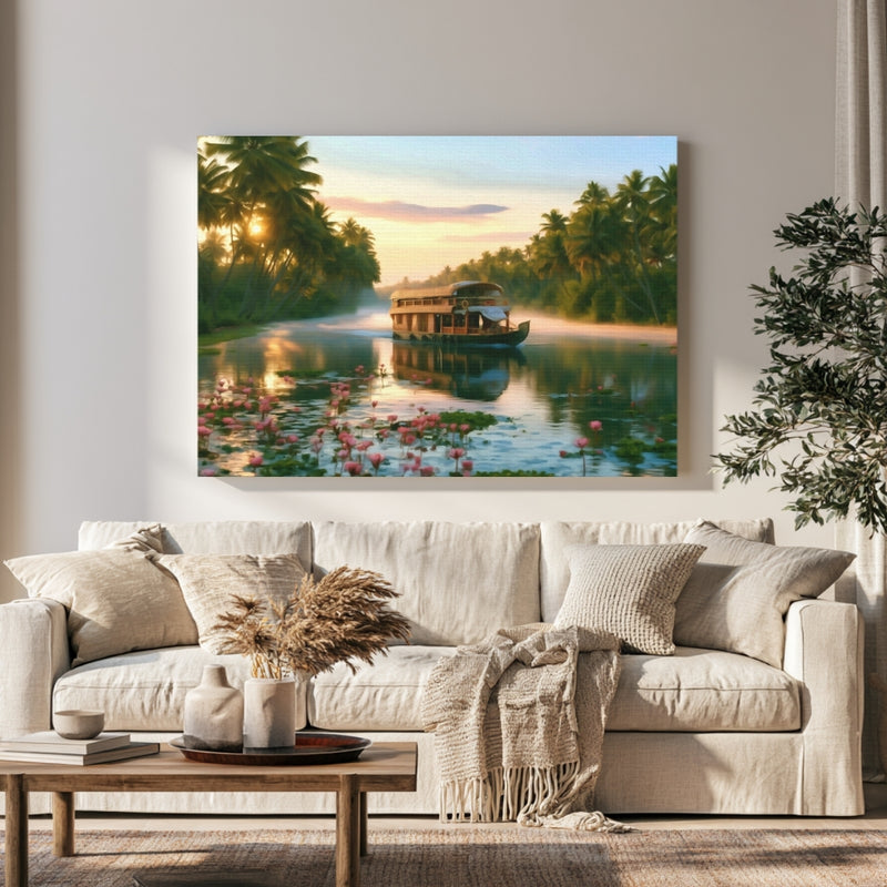 Kerala Backwaters Houseboat in a room — Kerala Backwaters, India