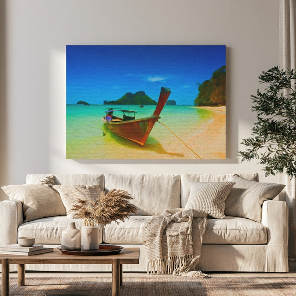 Krabi, Thailand | Longtail Boat Tropical Beach | Original Series Gallery Canvas
