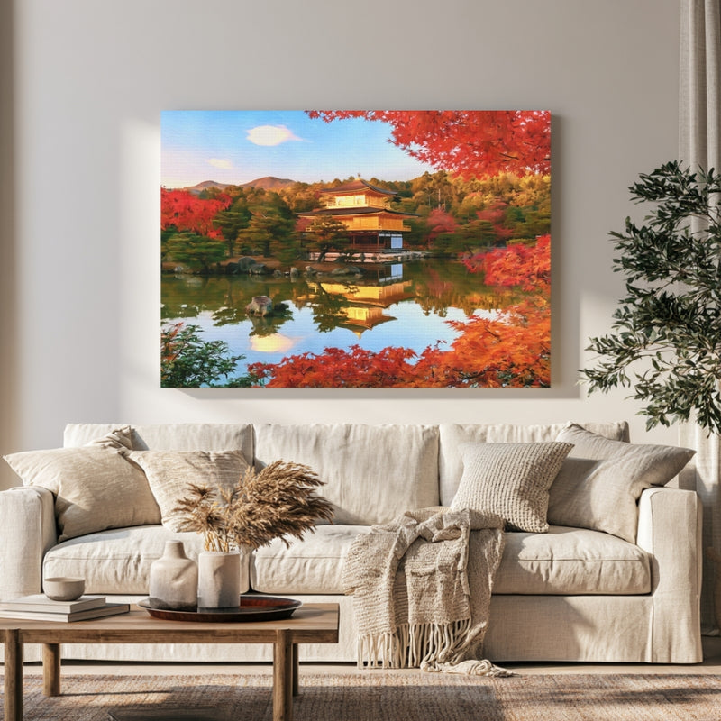 Golden Pavilion Pond Reflection in a room — Kyoto, Japan