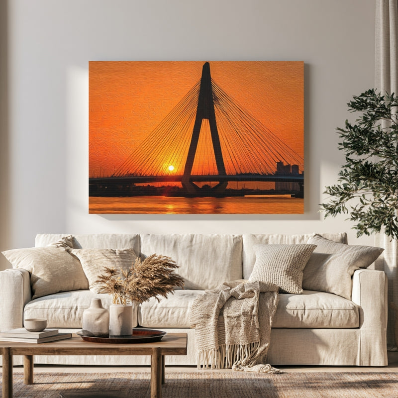 Lagos Cable-Stayed Bridge Sunset in a room — Lagos, Nigeria