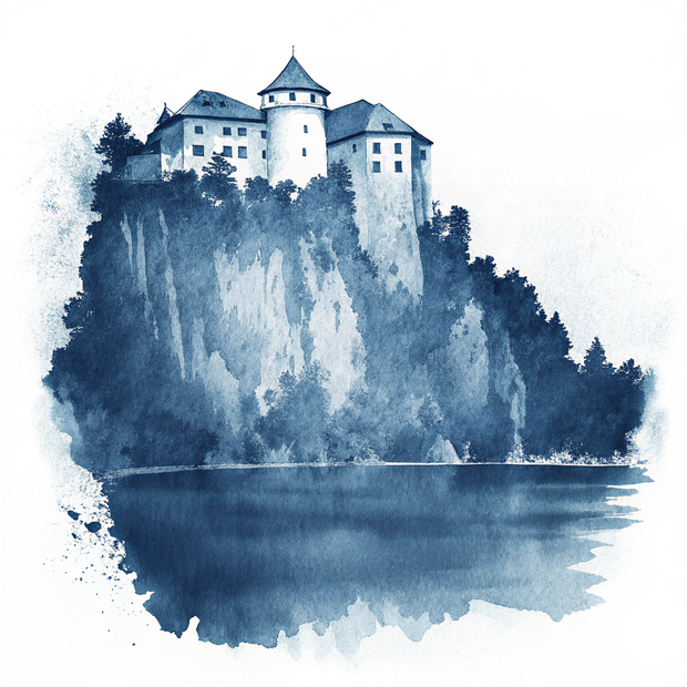 Lake Bled watercolor