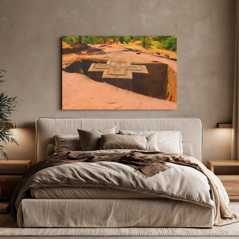 Lalibela, Ethiopia | Bet Giyorgis Church of Saint George | Original Series Gallery Canvas
