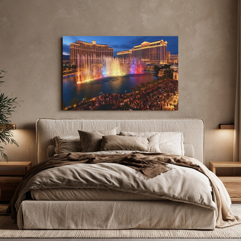 Las Vegas, Nevada | Bellagio Fountains Night Show | Original Series Gallery Canvas