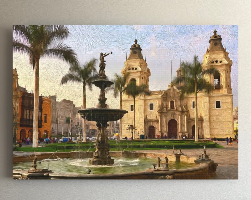 Lima, Peru | Plaza Mayor Lima Cathedral | Original Series Gallery Canvas