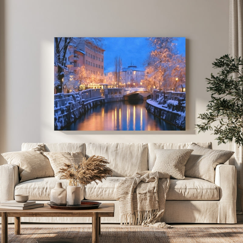 Ljubljanica River Winter Canal in a room — Ljubljana, Slovenia