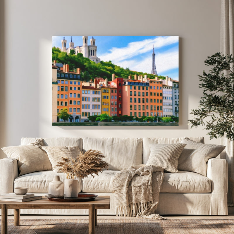 Fourviere Hill Basilica Saone in a room — Lyon, France
