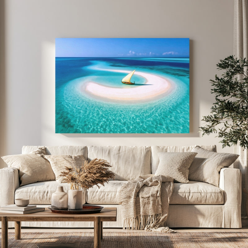 Maldives Sandbar Sailboat in a room — Maldives