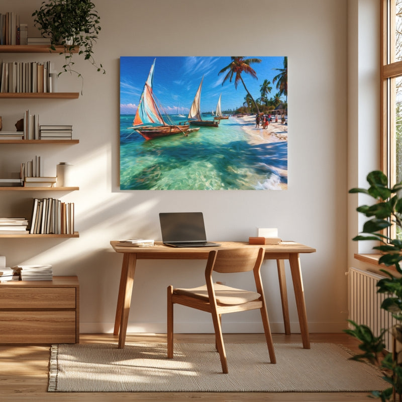 Malindi, Kenya | Dhows on Tropical Shore | Original Series Gallery Canvas
